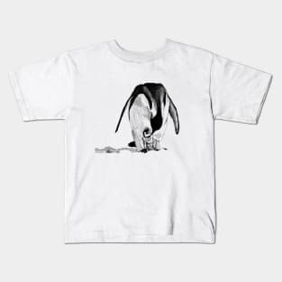 Emperor Penguin Ink Drawing Kids T-Shirt